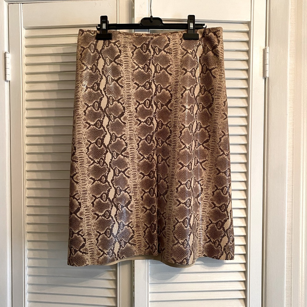 Vintage Holt Renfrew Collection snakeskin print leather skirt